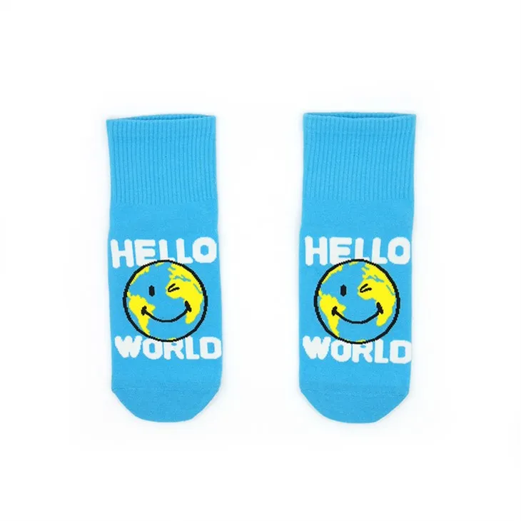 블루 스마일 코튼 양말