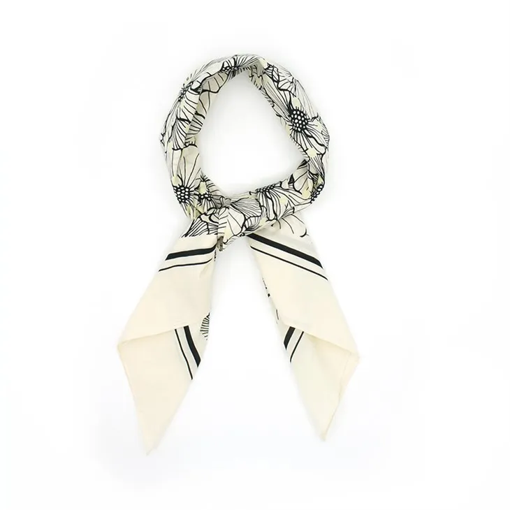 Ecru Floral Cotton Bandana S110