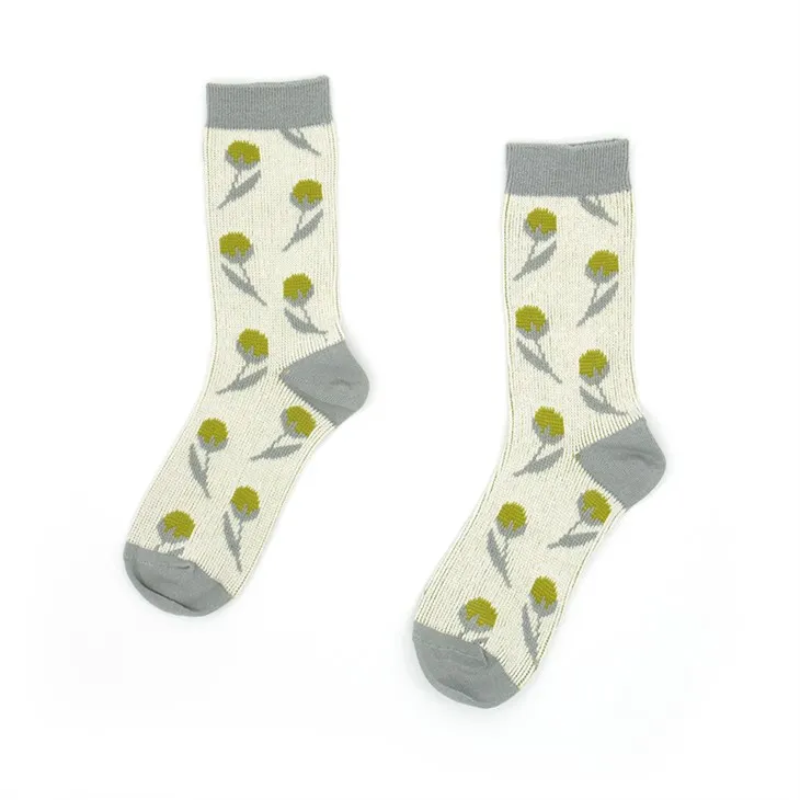 자수 코튼 양말