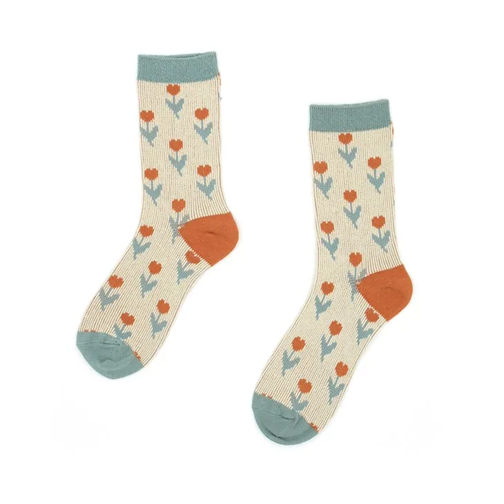 플로럴 코튼 양말