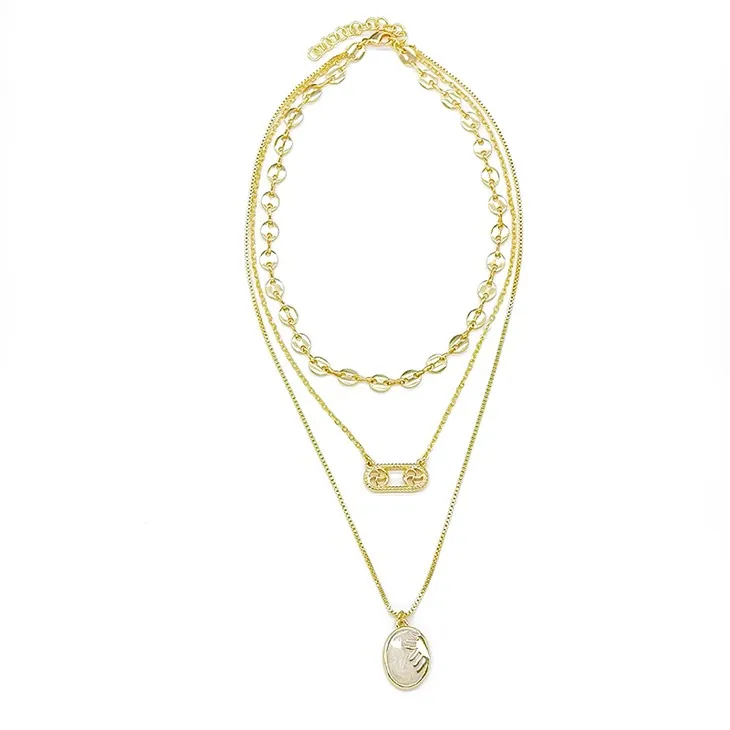 골드 조디악 레이어드 목걸이