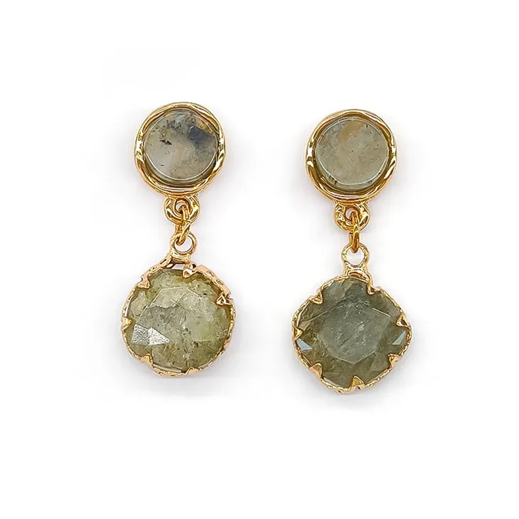 마블 그린 드롭 이어링