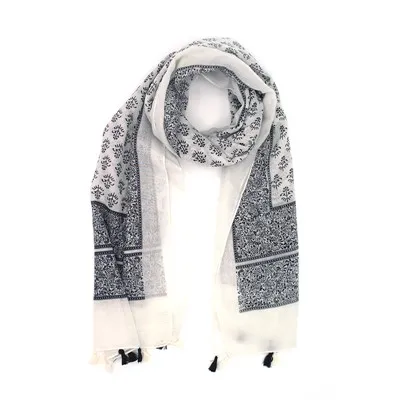 플로럴 폴리 여성 스카프